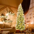 thumbnail image 2 of Costway 7.5 FT Flocked Christmas Tree with 913 PE PVC Branch Tips 350 Warm White LED Lights, 2 of 10