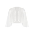 thumbnail image 3 of TTAO Boléro Châle en Mousseline Douce Transparente à Manches 3/4 pour Femme, Veste Cardigan Ouverte à l'Avant pour Robe de Soirée de Mariage Ivoire TG, 3 of 7