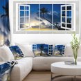 thumbnail image 1 of Fenêtre vers Plage avec Cocotiers - Impression sur Toile Paysage, 1 of 3
