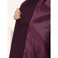 thumbnail image 5 of INSPIRE CHIC Women's Half Lapel Long Sleeves One Button Winter Mid-Length Overcoat M Purplish Red, 5 of 5