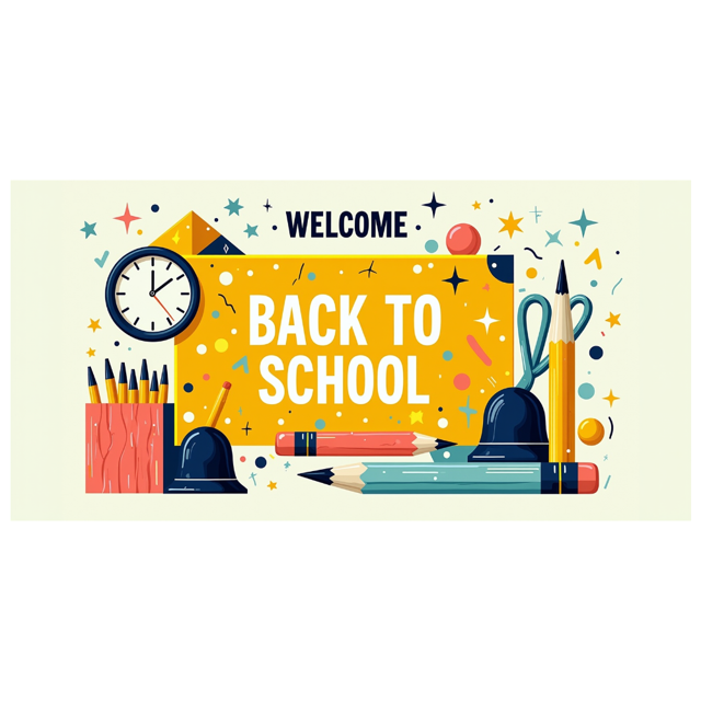 Welcome Back to School Banner Pencil Apple Basketball Decorations Classroom Poster Party Supplies Learning Event Educational Backdrop