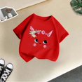 thumbnail image 5 of GDREDA Vêtements Fille Enfant Filles Mignon Mode Imprimé Col Rond Manches Courtes Tee Été Décontracté Ample Doux T-Shirt Hauts T-Shirt à Manches Courtes pour Fille Rouge,8-10 Ans, 5 of 5