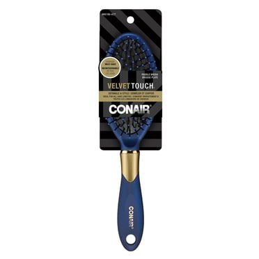 Conair Velvet Touch Cushion Brush, Soft‑Touch Handle, Ball‑Tipped Bristles for Detangling