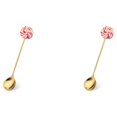 thumbnail image 1 of Transemion 1/2/3/5 Cartoon Adorable Restaurant Hotel Tableware Portable Washable Stainless Steel Stirring Mixing Dinnerware Cake Flatware Candy Spoon Brown 2PCS, 1 of 6