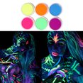 thumbnail image 3 of Amdohai UV Neon Glow Face & Body Paint Kit 6 Colors Fluorescent Paints Water Activated Makeup, 3 of 8