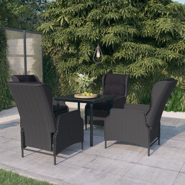 vidaXL Ensemble de Salle à Manger de Jardin 5 Pcs Gris Foncé