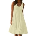 thumbnail image 1 of Yuyuzo Robes d'Été pour Femmes Robe Décontractée d'Été pour Femmes Sans Manches à Col Rond Tunique Ample Robe Débardeur Robe Bohème de Plage pour les Vacances, 1 of 6