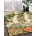 thumbnail image 3 of Ahgly Company Tapis d'Intérieur Lavable en Machine Carré Abstrait Brun Gingembre Vert, 4 Pieds Carré, 3 of 7