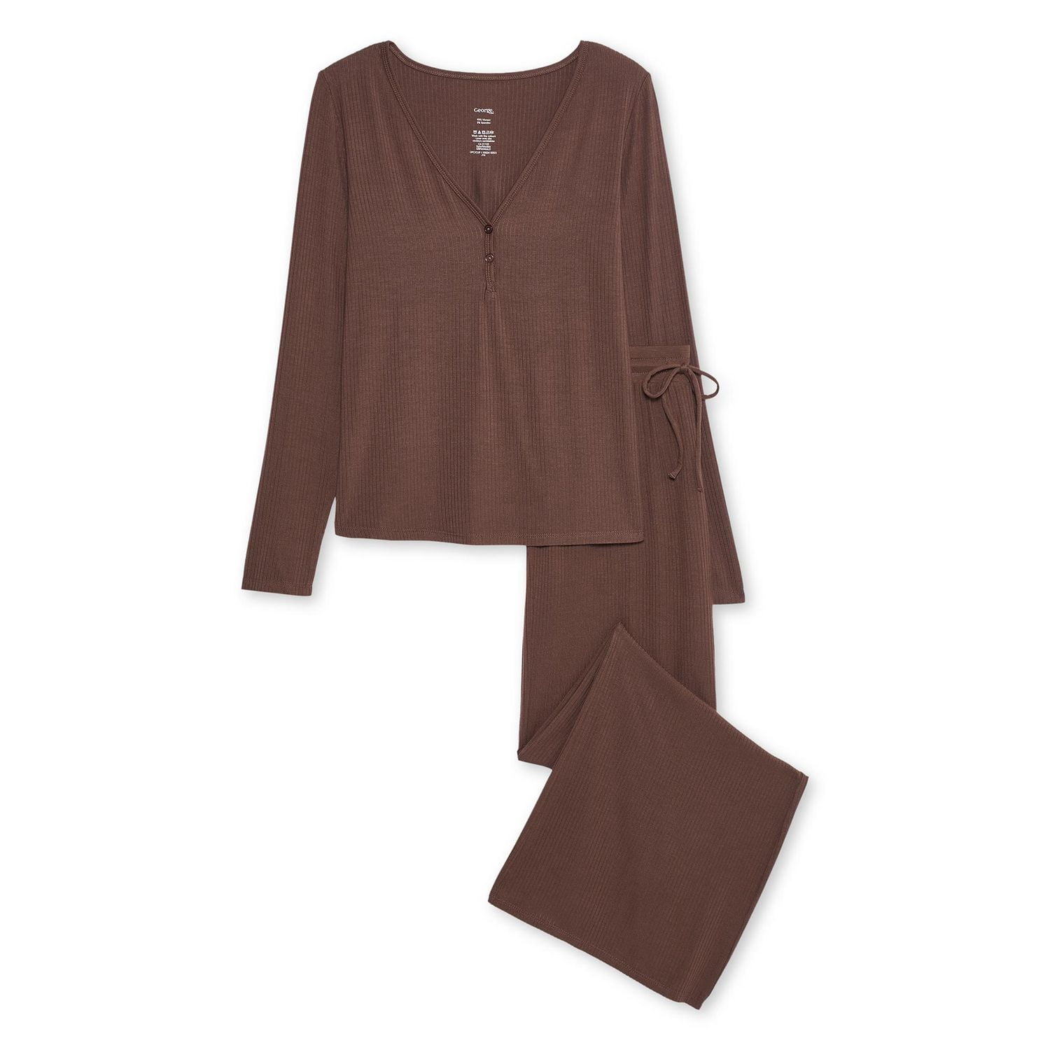 George Women's Two Piece Ribbed Pajama Set