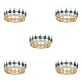 thumbnail image 3 of ZheElen Alloy Durable And Non-deforming Rhinestone For Wedding Or Cosplay Family Wedding Hair Crown Gold  + lake blue 5Set, 3 of 6