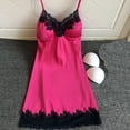 thumbnail image 1 of LSLJS Nuisette en Satin pour Femmes Dames Tenue de Nuit Nuisette Lingerie Aguichant avec Coussinets de Poitrine, Robe de Pyjama pour Femmes, 1 of 5