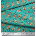 thumbnail image 2 of Soimoi Green Poly Georgette Fabric Christmas Theme Party Print Fabric by Yard 52 Inch Wide, 2 of 3