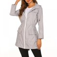 thumbnail image 2 of PRAETER Nouveau Imperméable Léger pour Femmes, Veste Imperméable à Capuche pour Randonnée en Plein Air, Longue Veste de Pluie Active, 2 of 4