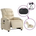 thumbnail image 3 of vidaXL Fauteuil Inclinable de Massage Électrique en Tissu Crème, 3 of 5