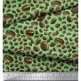thumbnail image 2 of Soimoi Green Rayon Fabric Coffee Beans Food Decor Fabric Printed Yard 42 Inch Wide, 2 of 5
