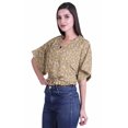 thumbnail image 3 of Moomaya Hauts Cache-Cœur pour Femmes Imprimés Taille Élastique Manches Boxy Blouse Cache-Cœur Décontractée, 3 of 4