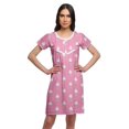 thumbnail image 1 of Moomaya Chemise de Nuit à Manches Courtes Imprimée pour Femmes, Col Rond, en Coton, Vêtement de Nuit, 1 of 5