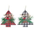 thumbnail image 1 of Buffalo Plaid Joy On Tree Wood Ornement (Asstd) - Ensemble De 12, 1 of 1