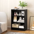 thumbnail image 2 of Costway 2 PCS 3-Tier Bookcase Open Multipurpose Display Rack Cabinet with Adjustable Shelves Black, 2 of 10
