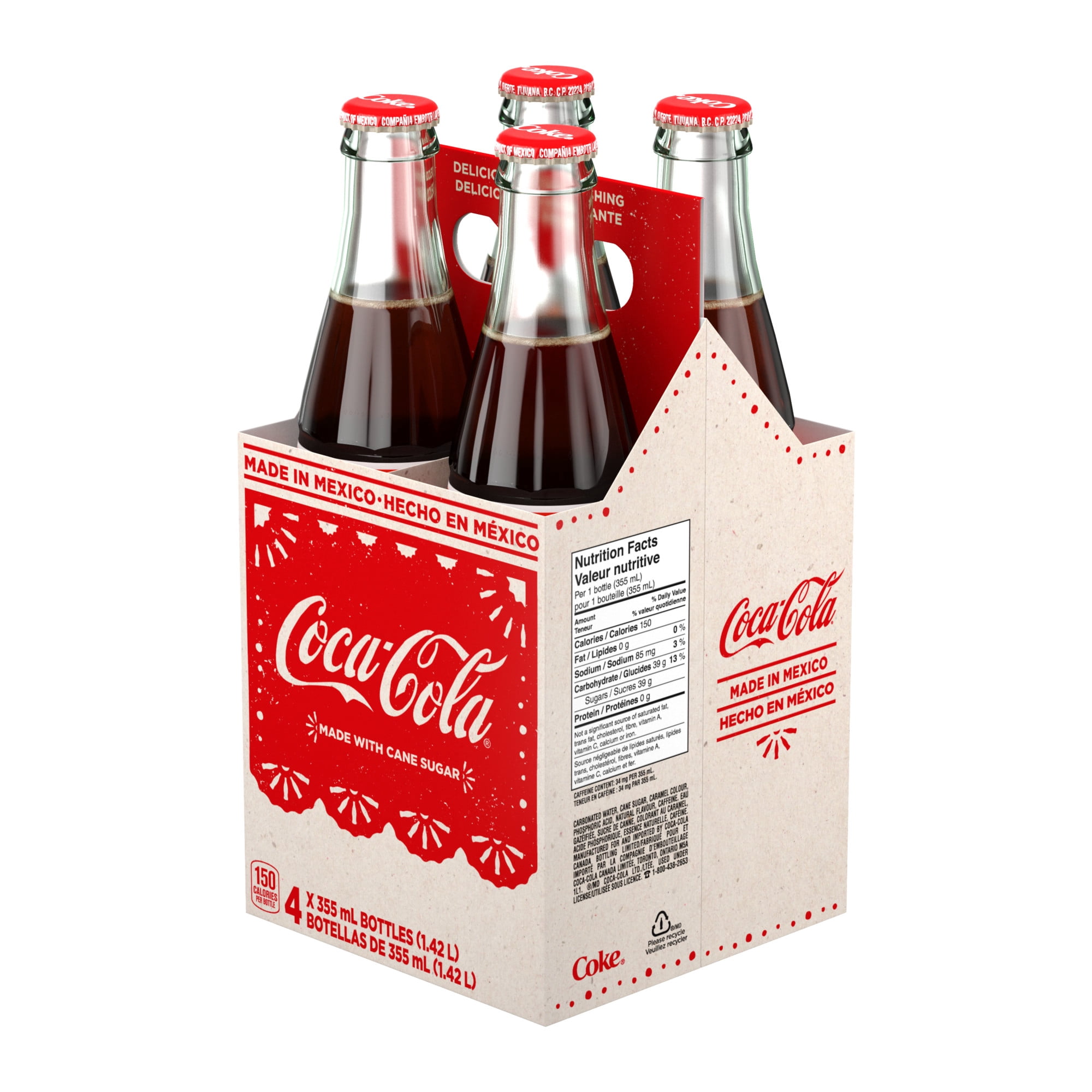 Coca-Cola du Mexique Glass Bouteilles, 355 mL, 4 Pack