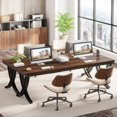 thumbnail image 4 of Tribesigns 6.5FT Conference Table for 6-8 People, 78 inch Long Rectangular Seminar Table with Strong Metal Frame, Business Furniture Boardroom Desk for Office Meeting Conference Room，Black Brown, 4 of 5