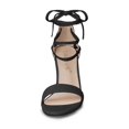 thumbnail image 2 of BLISSFUL STEP Sandales pour Femmes Unies d'Été à Talons Blocs à Lacets Noires 9,5, 2 of 8