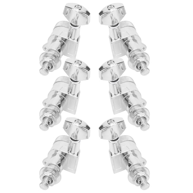 Locking Guitar String Tuning Peg, Guitar Tuner Pegs Silver 6 String Tuner Head with Screws for Replacing Old and Damaged Parst for Most Guitars 3 Left and 3 Right Peg Set