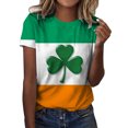 thumbnail image 1 of QIPOPIQ T-Shirts à Manches Courtes pour Femmes à Col Rond T-Shirts de la Saint-Patrick Hauts T-Shirt Shamrock T-Shirt Vert Tunique T-Shirts de la Saint-Patrick Imprimés T-Shirts à Col Rond pour Dames T-Shirts de Fête T-Shirts Graphiques Aubaines, 1 of 4