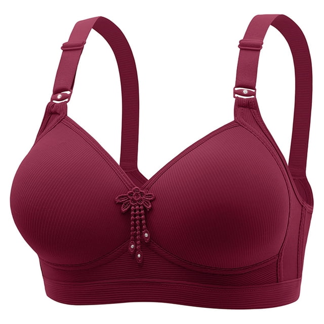 Compression Bra for Women Stretchy Sports Bras for Women Women's Oversized Non Steel Hoop Sweat Wicking Breathable And Beautiful Back Without Steel Hoop Gathering Bra With Adjustable Upper Support For