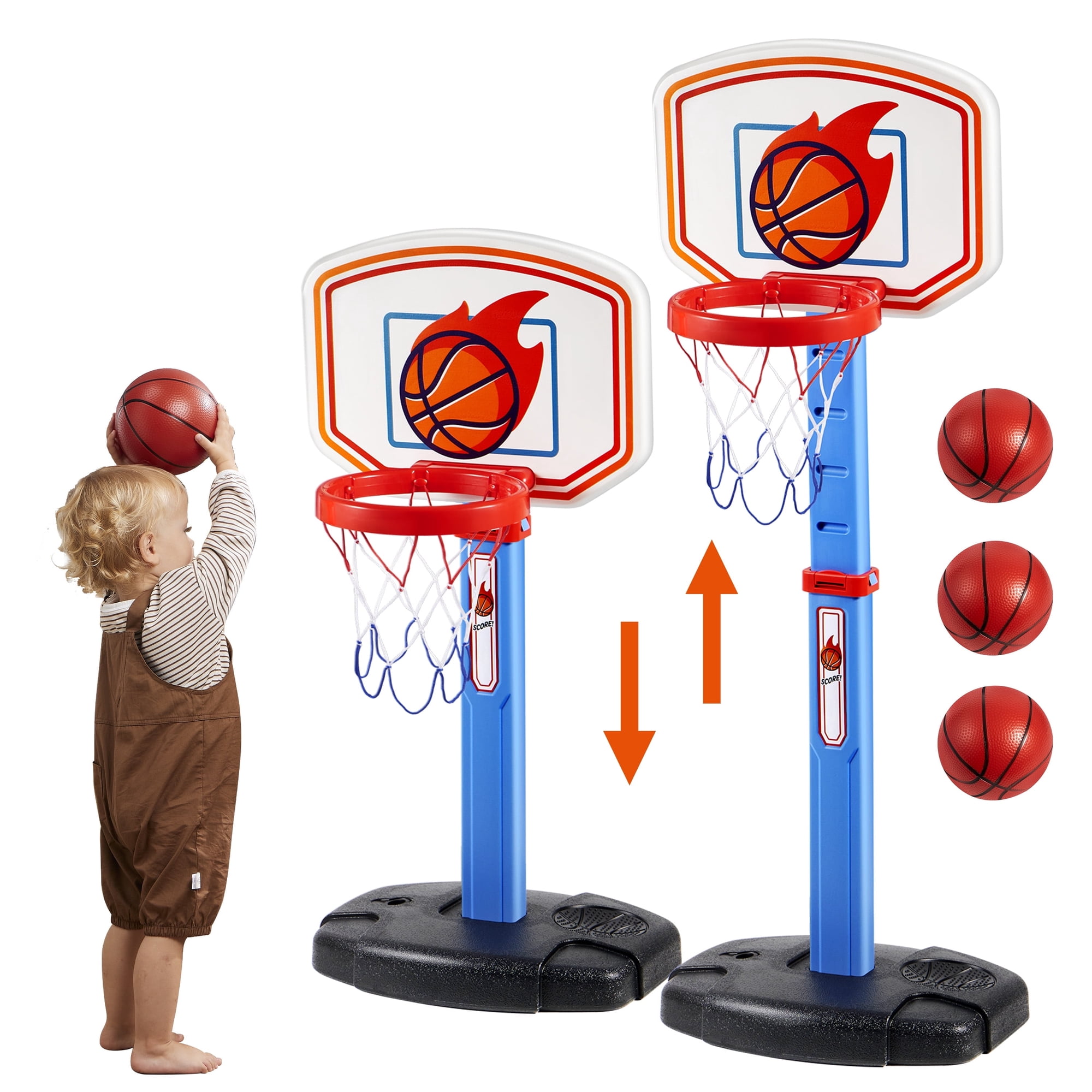AJW-Panier De Basket Enfant Exterieur Interieur 120 210cm Ensemble De Basketball Portable Et AJW-Panier De Basket Enfant Exterieur Interieur 120 210cm Ensemble De Basketball Portable Et