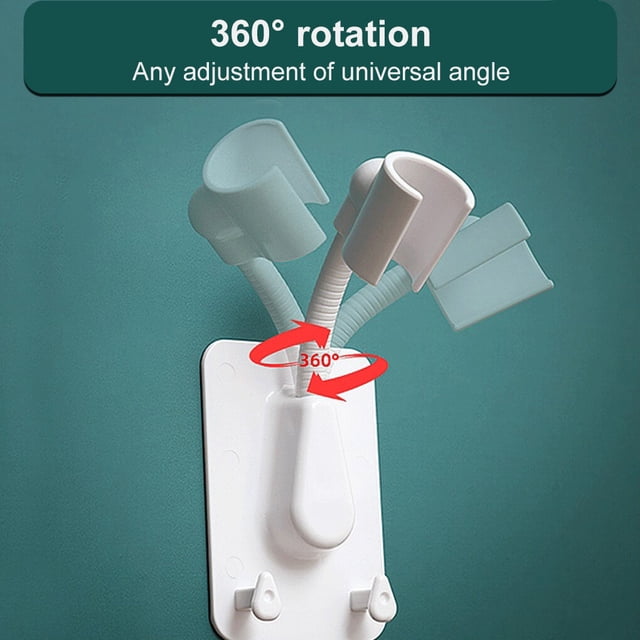 Shower Head Holder for Bathroom Wall Mount Shower Head Stand Shower Wand Holder Adjustable Handheld Showerhead Holder Self-Adhesive Shower Head Bracket