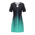 thumbnail image 4 of EGNMCR Robes de Vacances pour Femmes Robe Décontractée Amincissante à Manches Courtes Imprimées Épaules Dénudées, 4 of 5
