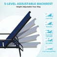 thumbnail image 4 of Chaises de Patio Chaises Longues d'Extérieur Ensemble de 4 - Inclinaison Réglable, Textilène Bleu Marine, Dossier à 5 Positions pour Bord de Piscine, Jardin (Lot de 4), 4 of 6