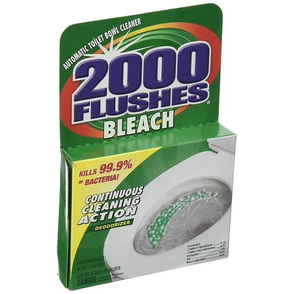 2000 Flushes Continuous Cleaning Action Chlorine Toilet Bowl Cleaner with Bleach