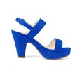 thumbnail image 3 of BLISSFUL STEP Women Platform Slingback Block Heeled Sandals Roal Blue 7.5, 3 of 6