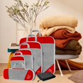 thumbnail image 4 of 1Set Compression Packing Cubes, Lightweight Packing Organizers for Accessing Items Easily Red 6Pcs, 4 of 8