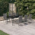 thumbnail image 1 of vidaXL 7 Piece Garden Dining Set Grey and Black, 1 of 5