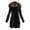 Black, variant on Women Jacket Winter Women Outwear Quilted Winter Warm Coats Collar Hooded Jacket Tops