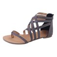 thumbnail image 1 of Ladies Flat Sandals Zipper Open Toe Slippers Roman Shoes Summer Beach Sandals, 1 of 9