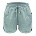 thumbnail image 4 of Womens Plus Size Shorts Tie Dye Boho Ruffle Short Pant Slacks Elastic Waisted Summer Vacation Wide Leg Pants Short, 4 of 5