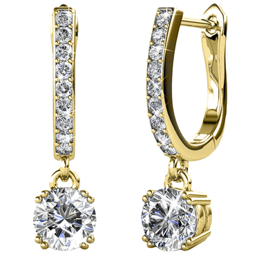 Cate & Chloe McKenzie Boucles d'Oreilles Pendantes Plaquées Or Jaune 18k avec Cristaux Swarovski pour Femmes