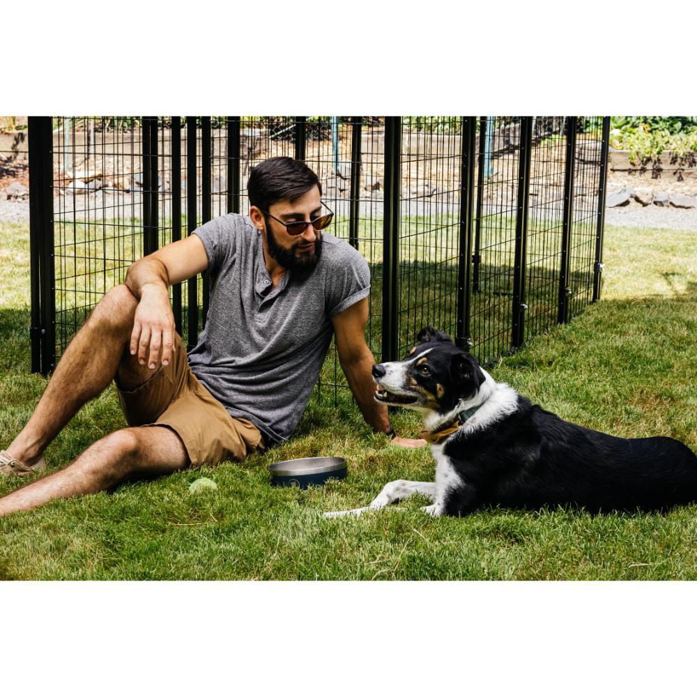 Lucky Dog ® STAY Series™ 4ft x 8ft Villa Kennel, Steel Grey