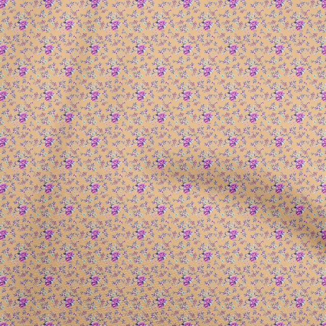 oneOone Rayon Light Peach Fabric Baroque Sewing Material Print Fabric By The Yard 56 Inch Wide