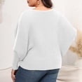 thumbnail image 5 of Yuyuzo Chandails d'Hiver et d'Automne à Manches Chauve-Souris Longues, Col Rond, Tricot, Chandail, Hauts, Blouse de Couleur Unie, 5 of 5