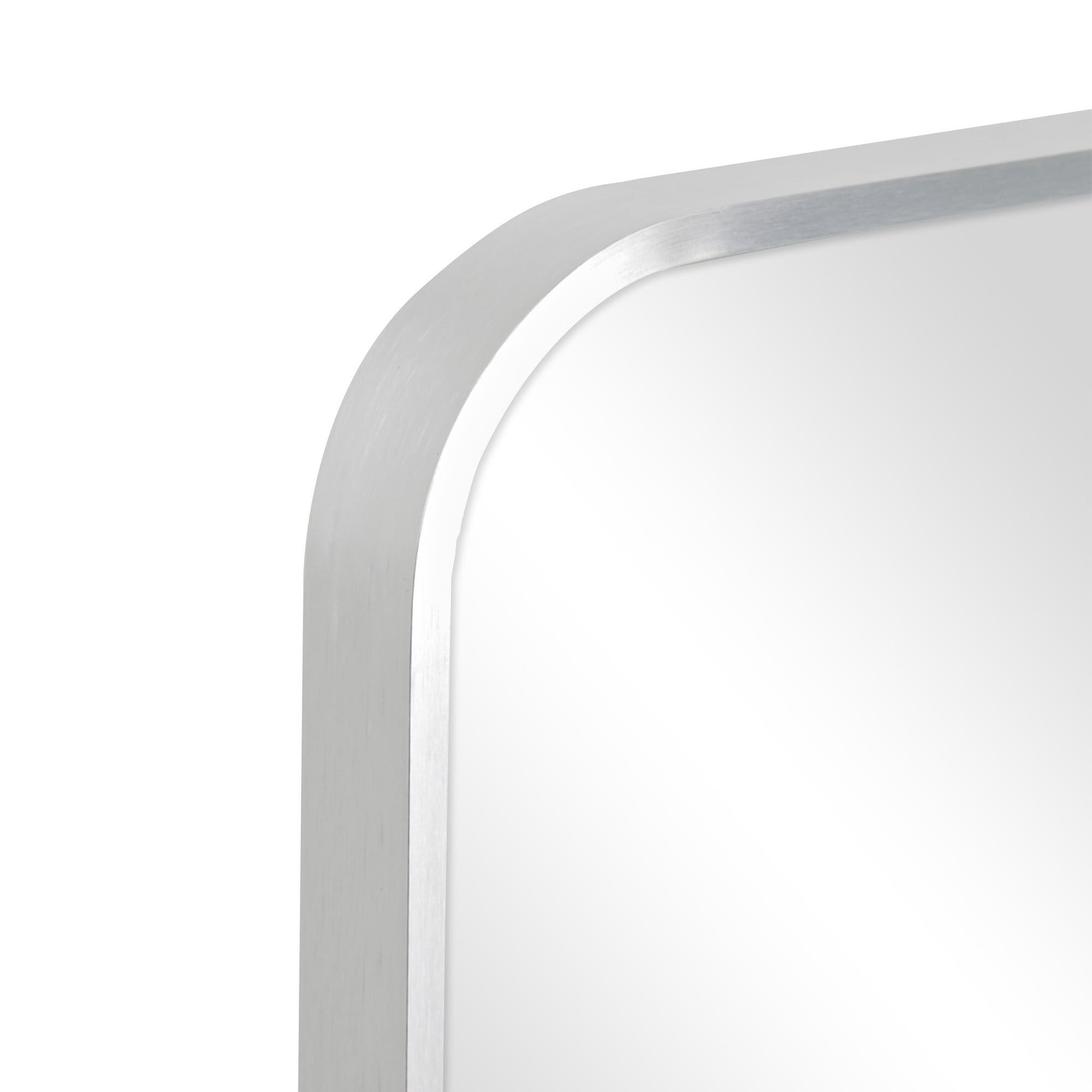 Better Homes & Gardens Miroir de porte 16 po x 48 po. avec cadre en aluminium, coins arrondis, fini  Nickel Satinéé.