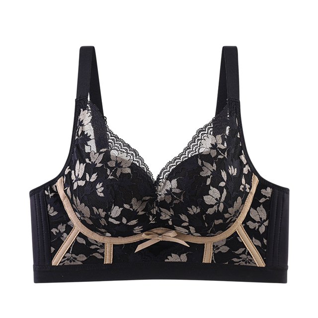 XZNGL Women Ethnic Style Comfortable Without Steel Rings Characteristic Pattern Magnetic Small Chest Collection Underwear Desire Sexy Bra