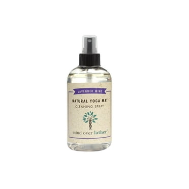 Mind Over Lather 100% Natural Yoga Mat Cleaning Spray 8oz | Works with All Mats | Cleans and Restores Using Essential Oils Naturally | Calming Lavender Mint
