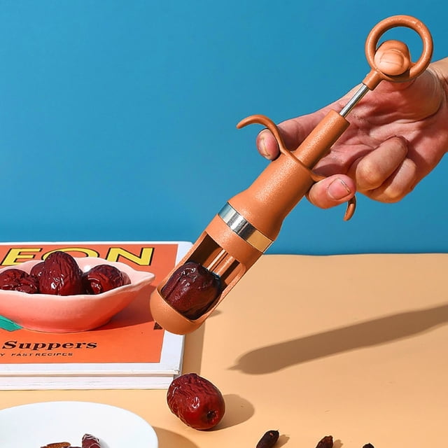 1PC Potato Fry Cutter Cherry Pitter Tool Portable Olive And Cherry Pitter Remover Multi Function Fruit Corer And Pitter Remover Suitable For Home Kitchen Cherry Jujube And Red Date Orange