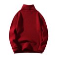 thumbnail image 2 of Dvkptbk Men's Pull-over à Manches Longues en Maille Causale à Col Roulé Chaud Hiver de Sweater Mode Sweater, 2 of 5