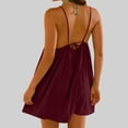 thumbnail image 5 of Sentmoon Robes de Cocktail Élégantes Sans Manches à Col Rond Jolies Robes d'Été pour Femmes Printemps Couleur Unie Coupe Régulière à Bretelles Spaghetti Robes Formelles pour Femmes pour un Usage Quotidien Décontracté Rouge m, 5 of 5